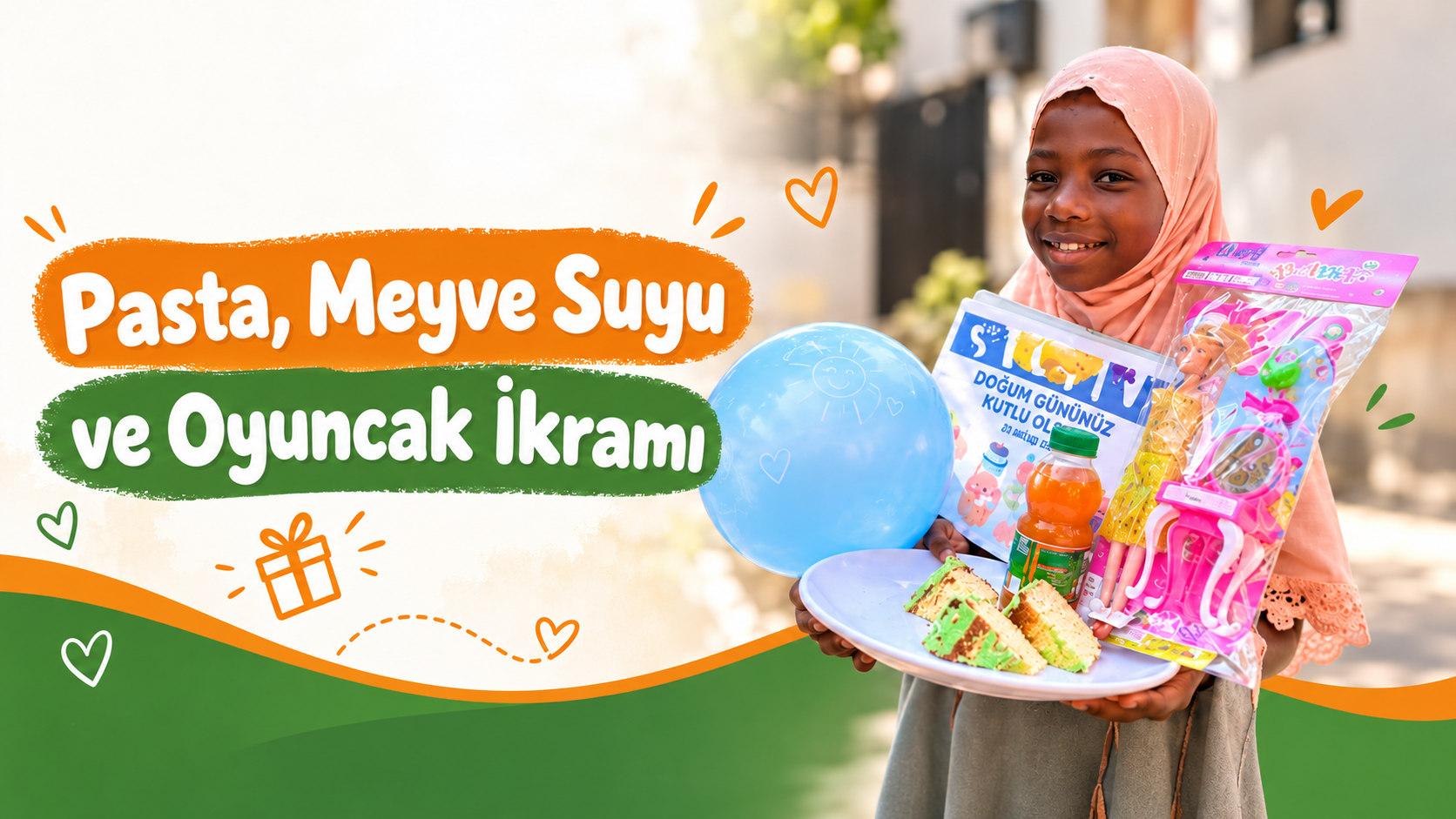Pasta, Meyve Suyu ve Oyuncak Bağışı